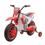 Moto cross Électrique enfant 12v 3 - 8 km / h roulettes auxiliaires amovibles rouge Moto cross Électrique enfant 12v 3 - 8 km / h roulettes auxiliaires amovibles rouge