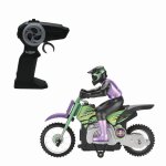 Moto crosslander cascade extr�me avec effets lumineux vert