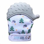 Moufle de dentition en silicone alimentaire hrisson gris