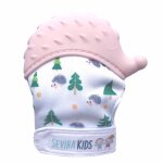 Moufle de dentition en silicone alimentaire hrisson rose