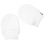 Moufles naissance en coton gants bb anti griffures blanc
