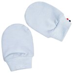 Moufles naissance en coton gants b�b� anti griffures bleu