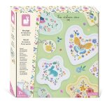 Moulage de décos le jardin fleuri multicolore Moulage de décos le jardin fleuri multicolore