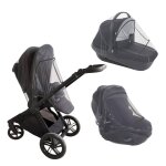 Moustiquaire de poussette 3 en 1 universelle gris clair