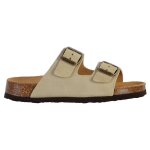 Mules en cuir � brides beige