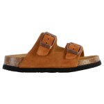 Mules en cuir � brides marron