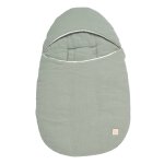 Nid d'ange b�b� 5 attaches en double gaze de coton - uni sauge vert