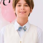 Noeud papillon liberty & mariage & c�r�monie bleu jaune