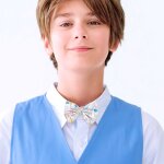 Noeud papillon liberty mariage & c�r�monie jaune clair bleu