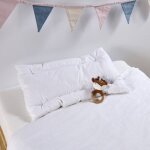 Oreiller bébé plat moelleux anti - acariens blanc Oreiller bébé plat moelleux anti - acariens blanc