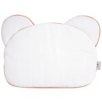 Oreiller b�b� plat ourson en gaze de coton jeanne blanc