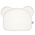 Oreiller b�b� plat ourson en gaze de coton jeanne �cru