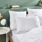 Oreiller mmoire de forme mixte et polyester blanc