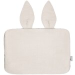 Oreiller plat lapin en gaze de coton jeanne beige