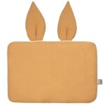 Oreiller plat lapin en gaze de coton jeanne camel