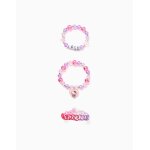 Pack de 2 bracelets avec perles / pendentif hello kitty rose clair