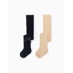 Pack 2 collants ctel / avec noeud multicolore