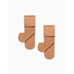 Pack 2 collants en microfibre beige clair