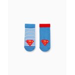 Pack 2 paires de chaussettes antidérapantes superman bleu clair Pack 2 paires de chaussettes antidérapantes superman bleu clair