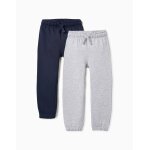 Pack 2 pantalon de jogging peign� bleu fonc�