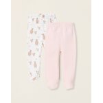 Pack 2 pantalons avec pieds multicolore