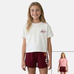 Pack de 2 t - shirts et short fille bordeaux