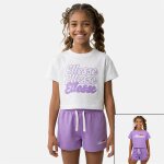 Pack de 2 t - shirts et short fille violet