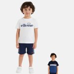 Pack de 2 t - shirts et short gar�on imprim� col rond blanc