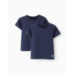 Pack 2 t - shirts unis en coton bleu fonc�