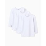 Pack 3 maillots de corps en coton polyester peign� blanc