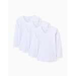 Pack 3 t - shirts intrieurs en coton pointelle blanc