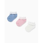 Pack 3 socquettes avec lurex et dentelle multicolore Pack 3 socquettes avec lurex et dentelle multicolore