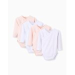 Pack 4 bodies de coton multicolore
