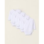 Pack 4 bodies croiss en pointelle blanc