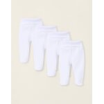 Pack 4 pantalons  pieds en coton blanc