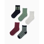 Pack 5 paires de chaussettes rayées / unies multicolore Pack 5 paires de chaussettes rayées / unies multicolore