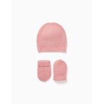 Pack de bonnet + gants en maille rose Pack de bonnet + gants en maille rose