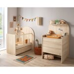 Pack chambre b�b� �volutif lit 120x60 transformable en 90x190 + commode � langer �volutive en bureau ...