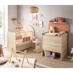 Pack chambre b�b� �volutif lit 120x60 transformable en 90x190 + commode � langer �volutive en bureau ...