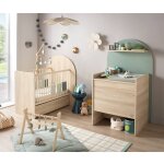 Pack chambre b�b� �volutif lit b�b� 120x60 transformable en 90x190 + commode � langer �volutive en bureau ...