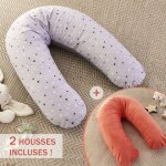 Pack coussin de maternit� xxl - 2 housses : �toile & corail - grossesse, maternit� et allaitement pink ...