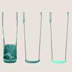 Pack lilly 3 accessoires pour portique h195 cm : 2 balan�oires et 1 si�ge b�b� lilly �volutif vert