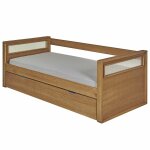 Pack lit banquette gigogne avec matelas bois massif cobi bois
