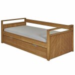Pack lit banquette gigogne avec matelas bois massif ivy bois