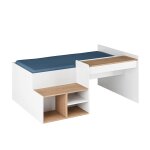 Pack lit combin avec bureau et matelas boruto blanc et noisette