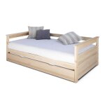 Pack lit gigogne avec 2 matelas bois massif izao bois naturel