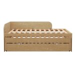 Pack lit gigogne m�tal 3 places avec matelas bois massif noha bois