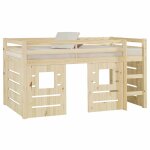 Pack lit mi - hauteur avec matelas bois massif alma bois naturel