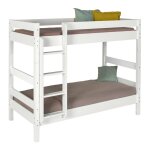 Pack lit superposé séparable avec 2 matelas bois massif aaron blanc Pack lit superposé séparable avec 2 matelas bois massif aaron blanc