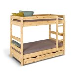 Pack lit superposé séparable avec tiroirs et 2 matelas bois massif aaron bois naturel Pack lit superposé séparable avec tiroirs et 2 matelas bois massif aaron bois naturel